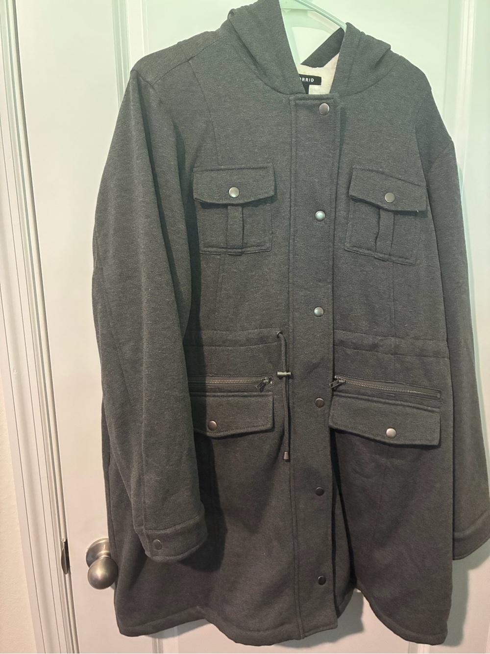 torrid Dark Charcoal Hooded Utility Jacket